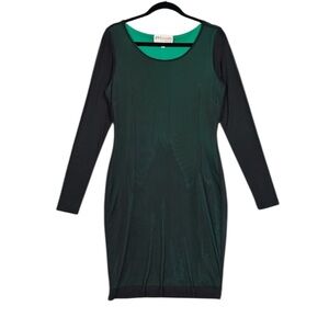 Philosophy Mesh Sheer Sleeve Witchy Whimsigoth Mini Dress Sz M Green Black